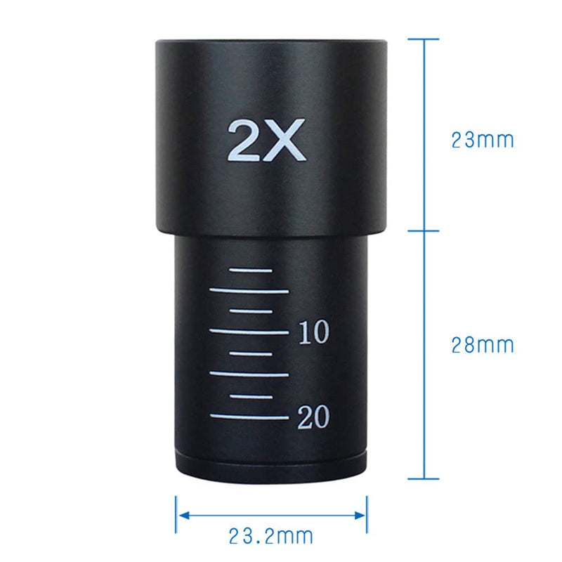 2X Multiplier Eyepiece Lens with 23.2mm Interface for Biological Microscope