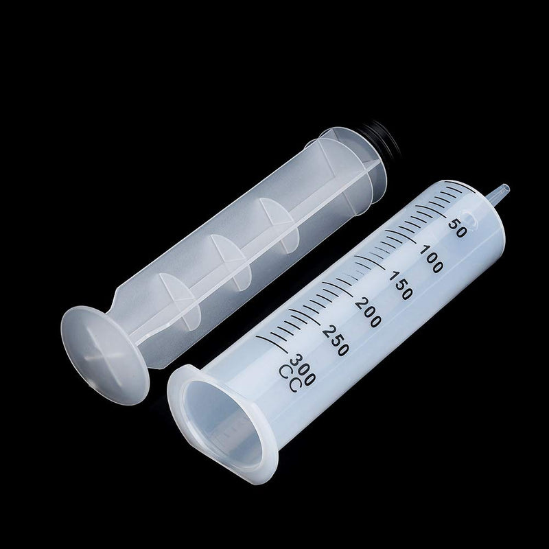 A AKRAF 300ml Syringe, Extra Large Plastic Syringes for Glue Dispensing, Scientific Labs, Watering, Refilling, Multiple Uses