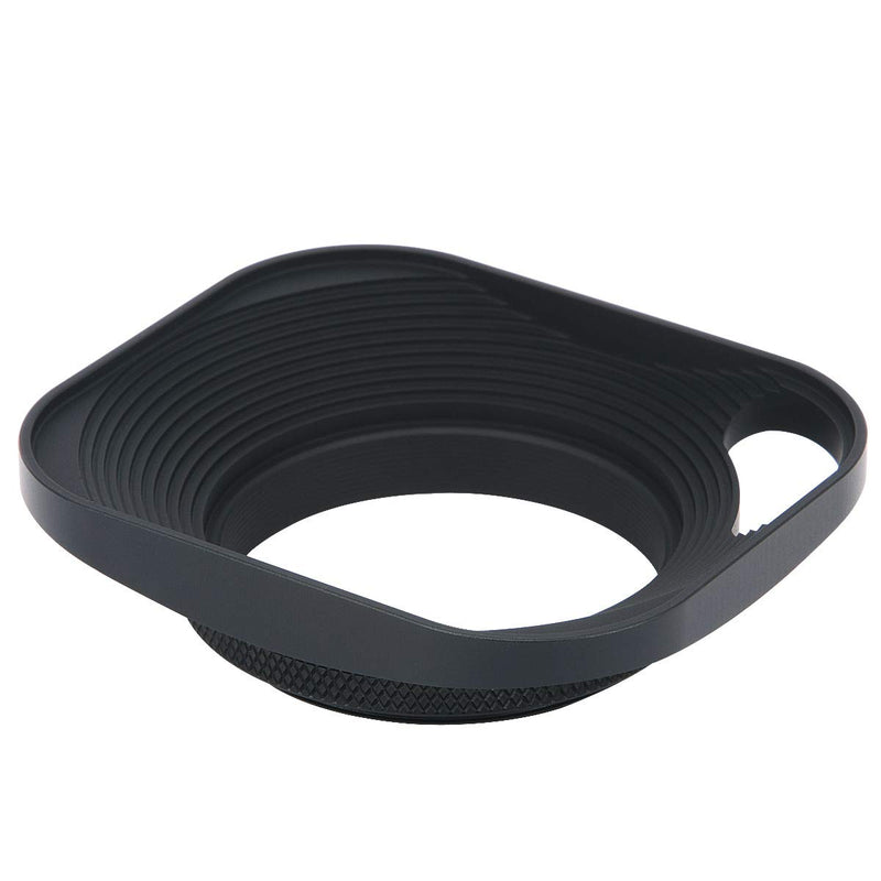 [AUSTRALIA] - Haoge LH-B43P 43mm Square Metal Screw-in Lens Hood Hollow Out Designed with Cap for Leica Rangefinder Camera with 43mm E43 Filter Thread Lens Black 