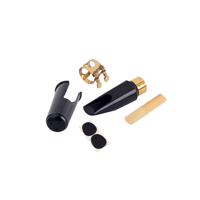 Alnicov Tenor Sax Saxophone Mouthpiece Plastic with Cap Metal Buckle Reed Mouthpiece Patches Pads Cushions