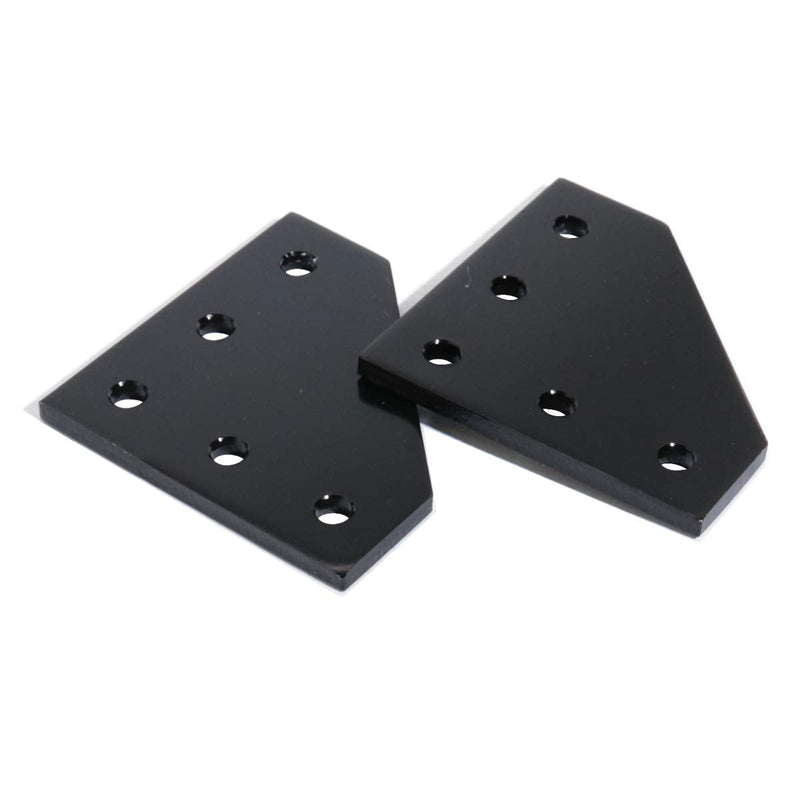 Boeray 10pcs 2020 Series 5 Hole Surface Anodic Oxidation L Shape Plate Outside Corner Bracket Aluminum Profile Connector Set with 50pcs T Nut + 50pcs Hex Screw + 1pcs Wrench Black 2020-l 10 Set