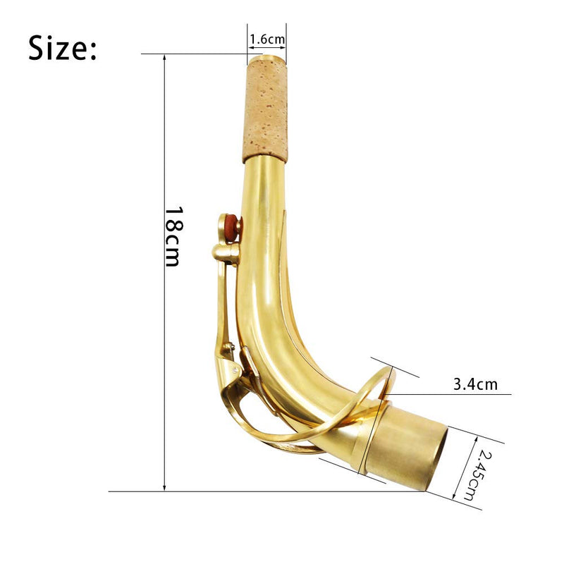 Alnicov Brass Alto Saxophone Sax Bend's Necks with Cleaning Cloth Saxophone's Accessory