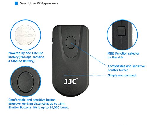 JJC Wireless Infrared Shutter Release Remote Control for Sony A6600 A6500 A6400 A1 A7 III A7 II A7R IV A7R III A7S III A7S II A9 II A99II NEX-6 NEX-7 Replaces Sony RMT-DSLR1 & RMT-DSLR2 Remote Replace Sony RMT-DSLR1