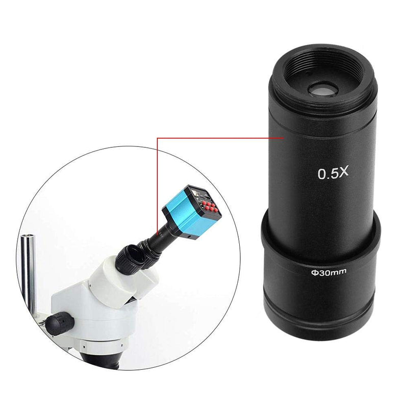 Microscope Adapter 0.5× C-Mount Lens Adapter Set 23.2mm/30mm /30.5mm Ports for CCD Camera and Digital Eyepiece