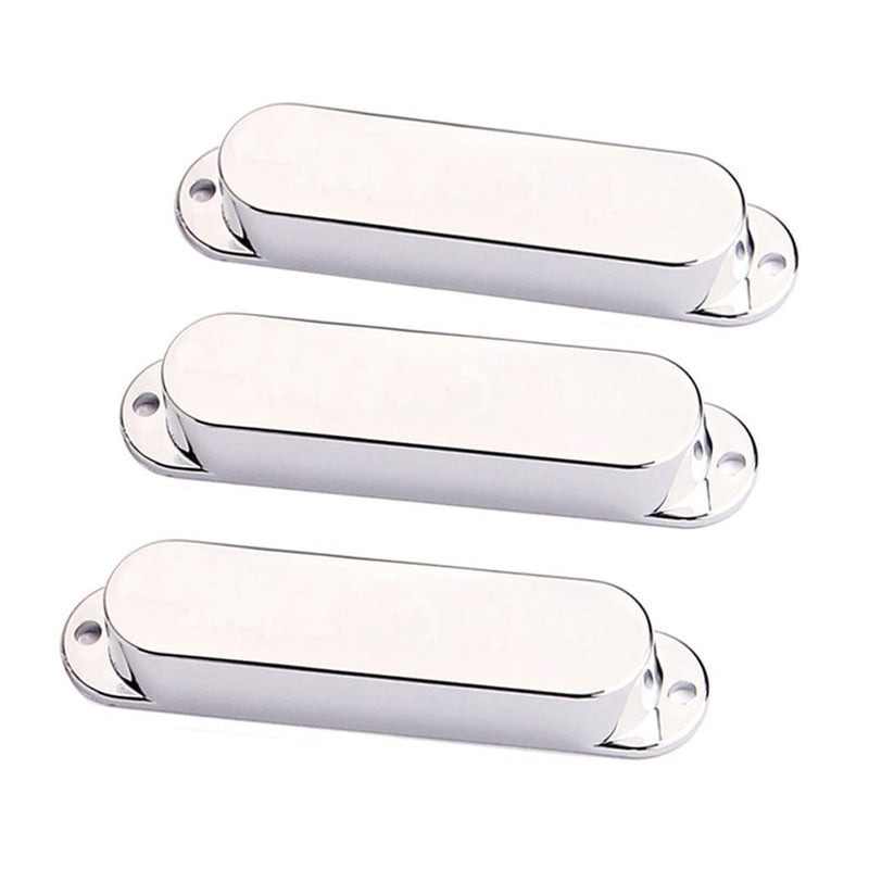 Alnicov 82mm Pickup Covers Plastic Closed Shell Electric Guitar Single Coil Pickup Covers Pack of 3（Chrome）