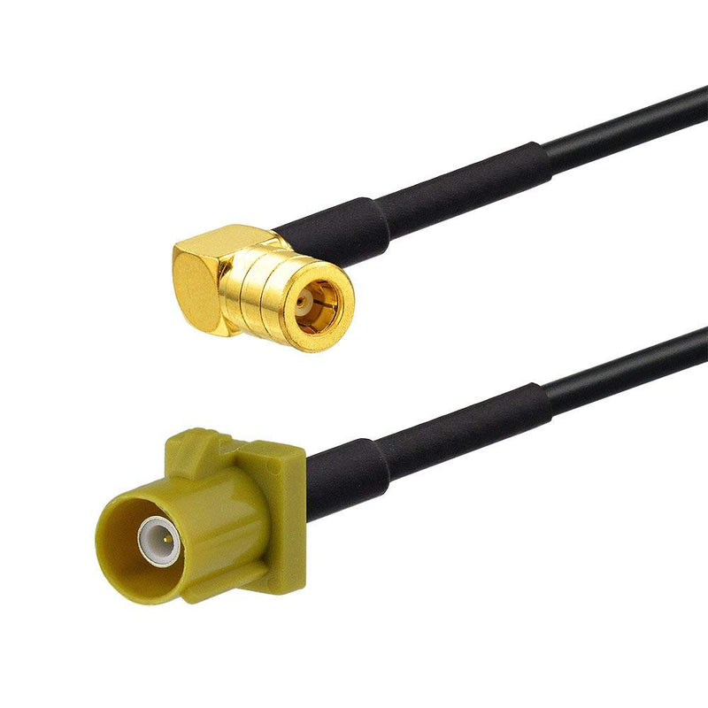 Eightwood Satellite Radio Antenna Cable 3 feet Fakra Curry Male to SMB Female Right Angle Compatible with Sirius XM Car Vehicle Radio Stereo Receiver Tuner