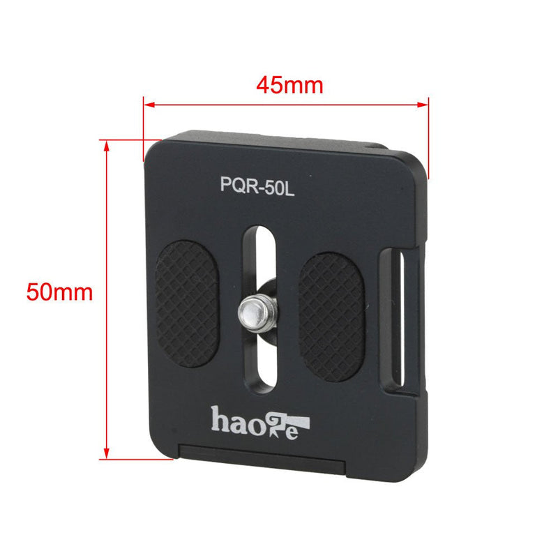 Haoge PQR-50L 50mm Universal Camera Quick Release Plate with Retractable Lip Flange for Arca Swiss Standard Tripod Ball Head Ballhead Clamp