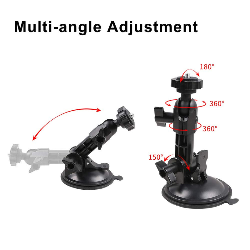 [AUSTRALIA] - Powerful Suction Cup Camera Car Mount with Tripod Adapter and Phone Holder for GoPro Hero 10/9/8/7/6/5 Black,4 Session,4 Silver,3+,iPhone,DJI Osmo Action,Samsung Galaxy,Google Pixel and More 