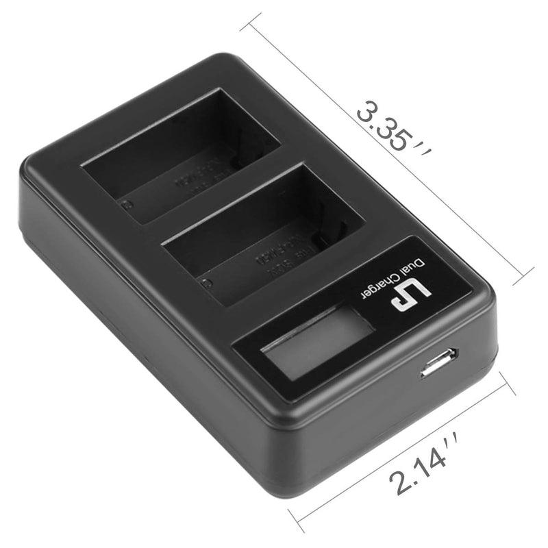 NP-FW50 Dual Slot Battery Charger (LCD Display, USB Port), LP Charger Compatible with Sony Alpha A6000, A6400, A6100, A6300, A6500, A5100, A7, A7 II, A7R, A7R II, A7S, A7S II, RX10, NEX-3/5/7 Series