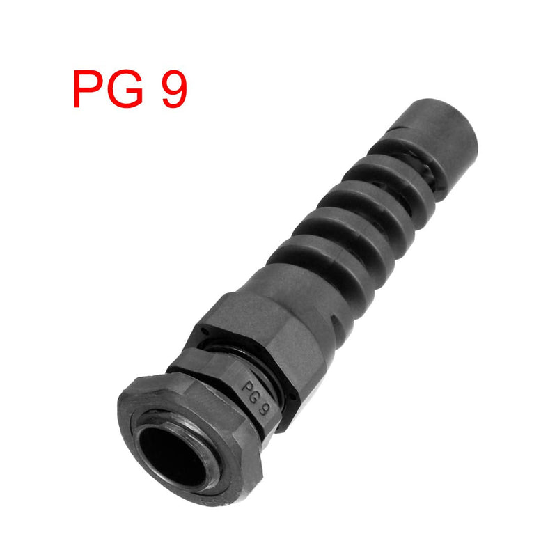 [AUSTRALIA] - uxcell 12Pcs PG9 Cable Gland Black Waterproof Plastic Joint with Strain Relief for 4mm-8mm Dia Wire 
