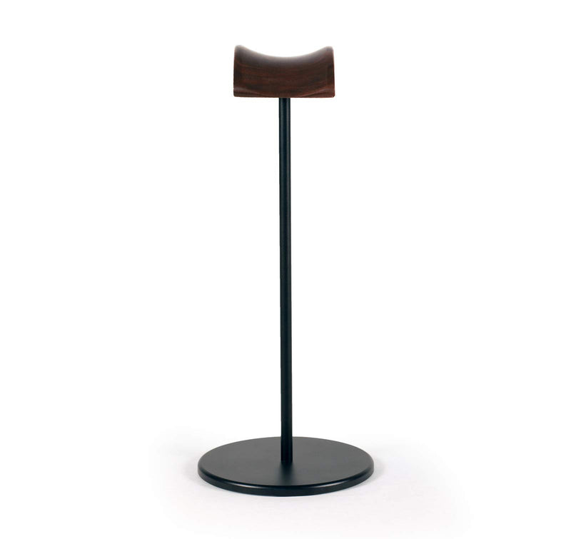 divvi! Headphone Stand with Wood Headphone Rest and Alumnum Post and Base - Black/Walnut