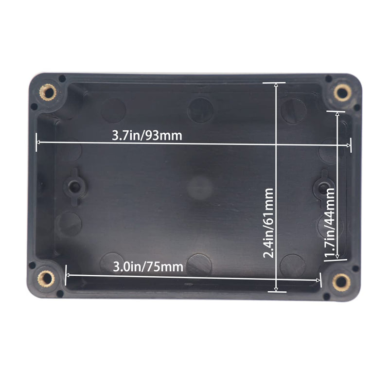 YETLEBOX Watertight Junction Box, IP67 Waterproof Project Box Durable ABS Plastic Electronic Enclosure Case for DIY Electrical Project Black 3.94" x 2.68" x 1.97"(100 x 68 x 50 mm) 2Pcs 3.94" x 2.68" x 1.97" 2Pcs