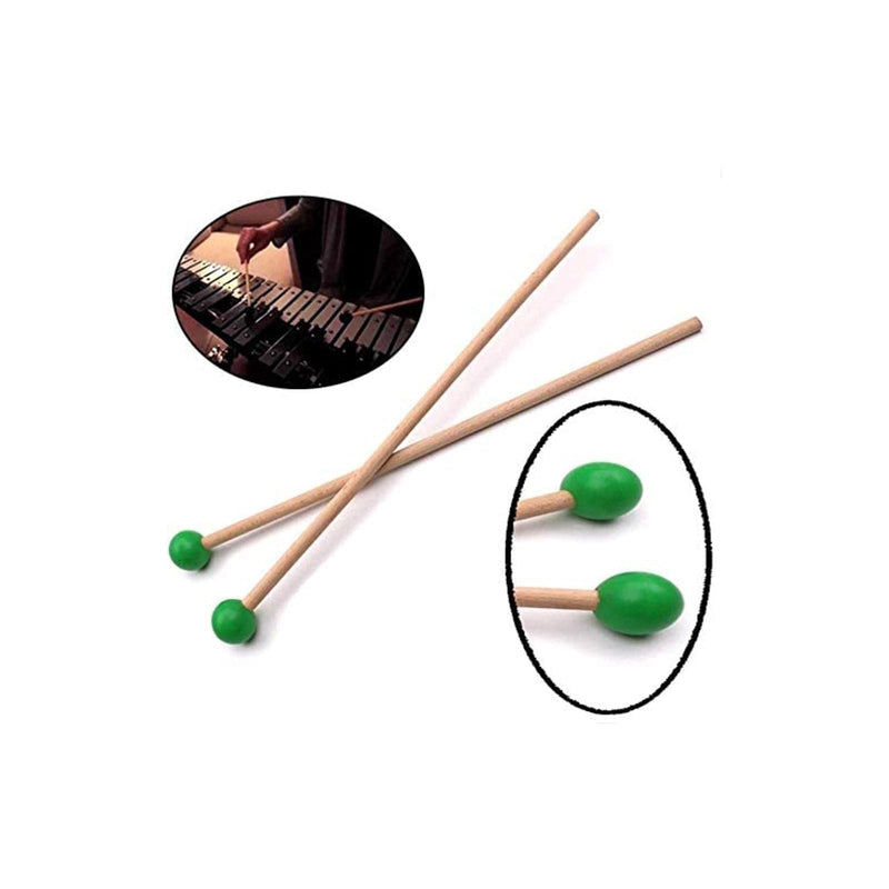 Liyafy 2PCS Marimba Sticks Xylophone Piano Hammer Rubber Mallet Percussion with Maple Handle - Black Big