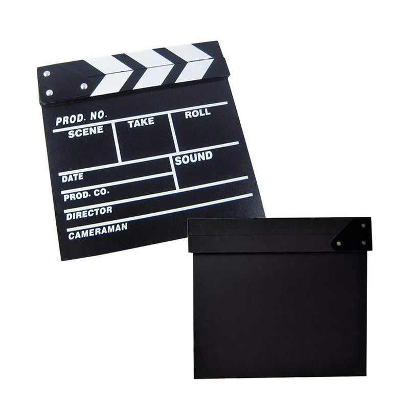 Clapper Board Odowalker Black Clapperboard Clap-Stick Dry Erase Cut Action Scene for Hollywood Camera Film Studio Home Movie Video 7.87x7.87 inch