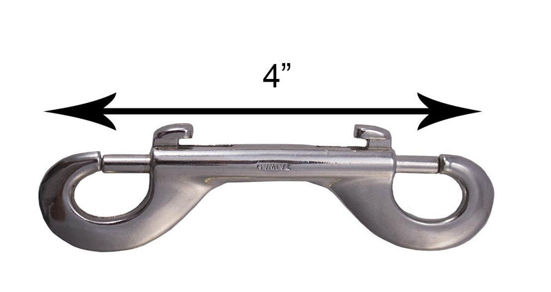 Derby Originals Set of 6 Heavy Duty Nickel Plated 4” Double Ended Bolt Snaps - Designed for Agricultural, Equine, Home, & Garage Use