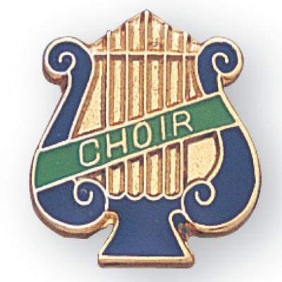 1 Inch Choir Music Lyre Lapel Pin - Package of 12, Poly Bagged