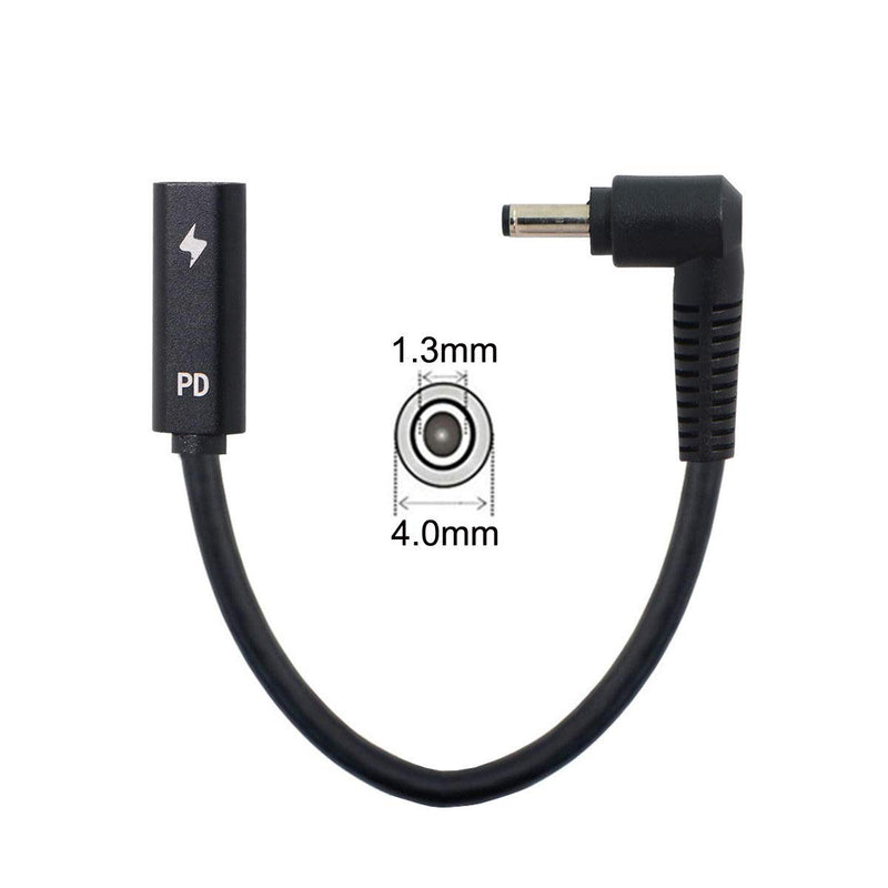 [AUSTRALIA] - Xiwai Type C USB-C Female Input to DC Power PD Charge Cable fit for Laptop 18-20V (4.0x1.3mm) 4.0*1.3mm for HP 
