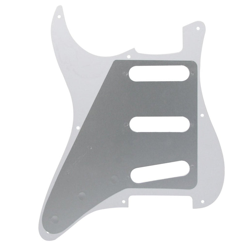 FLEOR Set of 8 Hole SSS Pickguard and Guitar Backplate with Screw for Vintage Strat Style Guitar Parts Replacement,4Ply White Pearl 4Ply White Pearl