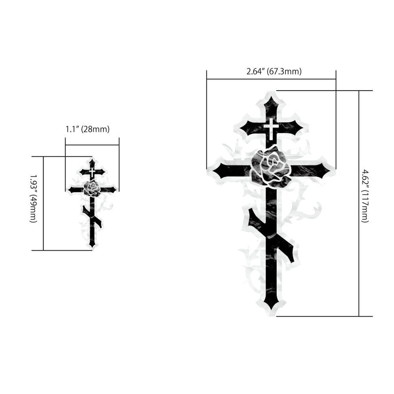 Inlay Stickers for Guitars & Bass - Cross & Rose (2pcs Set),B-138CR-AZ