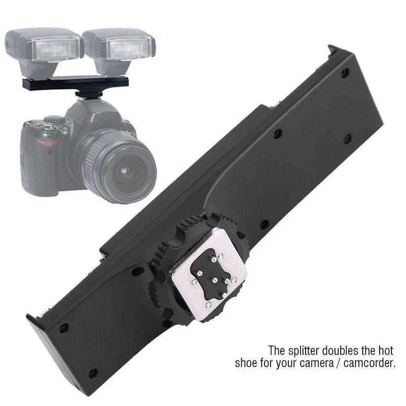 Dual Hot Shoe Splitter, Hot Shoe Extension Bar Mount Cold Shoe Extension Bracket Dual Bracket DSLR Camera Camcorder DV (for Canon)