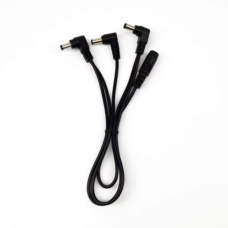 Pigtone 1 to 3 Way Daisy Chain Cable Guitar Effect Pedal Power Supply Splitter Cable Adapter Power Cable Black 1to3 way cable