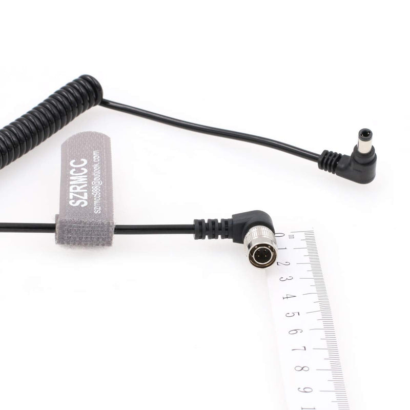 SZRMCC DC 2.5mm to Right Angle Hirose 4 pin Male Coiled Power Cable for Sound Devices 688 644 633 Zoom F4 F8 Zaxcom