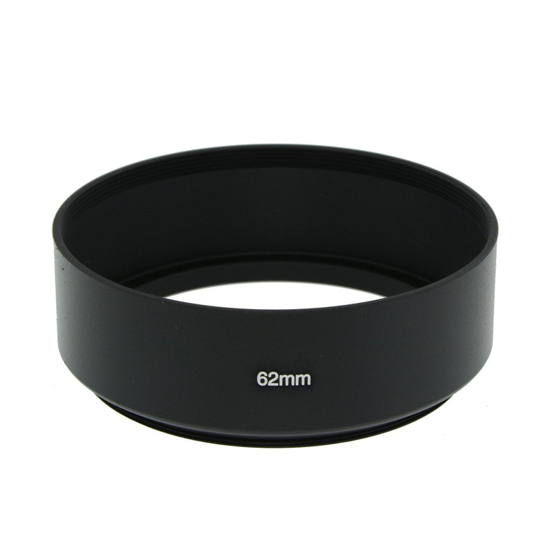 SIOTI Camera Standard Focus Metal Lens Hood with Cleaning Cloth and Lens Cap Compatible with Leica/Fuji/Nikon/Canon/Samsung Standard Thread Lens 62mm