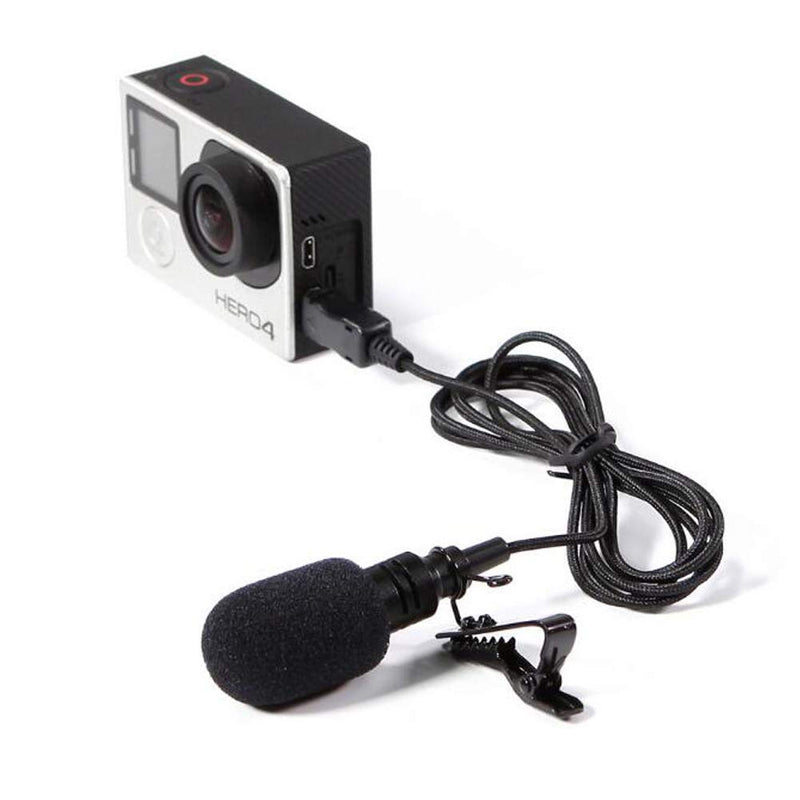 Walway Mini USB Lavalier Lapel Clip-on Omnidirectional Microphone for GoPro HERO4/ HERO3+/ HERO3