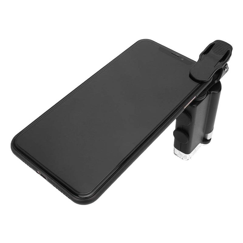 753 60-100X Clip-on Microscope with LED Light, Portable Magnifier Loupe Pocket Magnifying Lens Glass for Universal Mobile Phones, Mini Plus Pocket Microscope Lighted