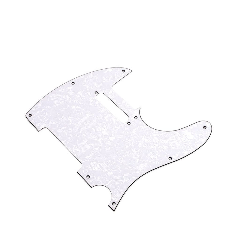 Alnicov 8 Hole Tele Pickguard Fit for USA/MX Standard Telecaster Guitar,3Ply White Pearl