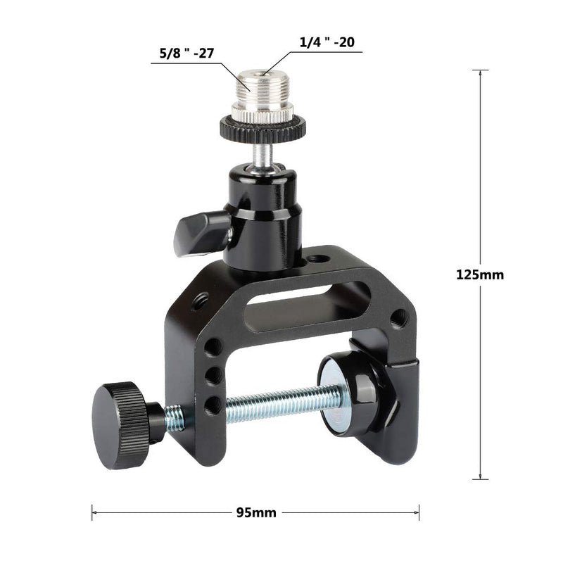CAMVATE Multiple-Use C-Clamp Desktop Holder with 5/8"-27 Ball Head Mount for Microphone