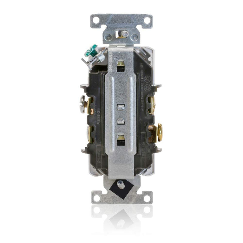 [AUSTRALIA] - Leviton 16262-W 15 Amp, 125 Volt, Decora Plus Duplex Receptacle, Straight Blade, Industrial Grade, Self Grounding, White 
