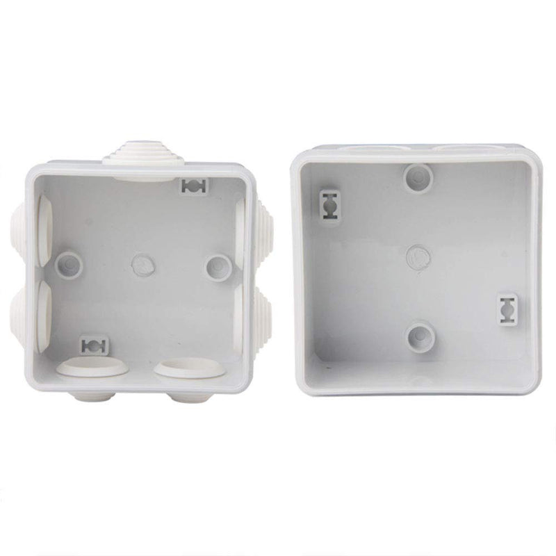 E-outstanding ABS Plastic Junction Box IP55 Waterproof Power Box Electric Control Box DIY Outdoor Electrical Connection Box Cable Branch Box 85x85x50mm (3.4"x3.4"x2")