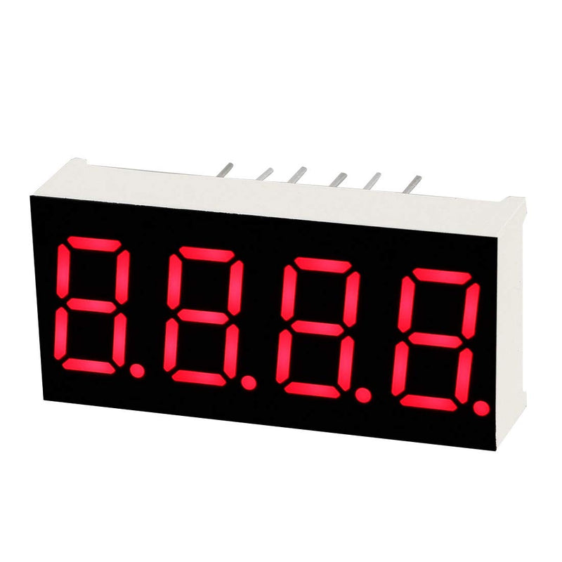 uxcell Common Anode 12 Pin 4 Bit 7 Segment 1.18 x 0.55 x 0.28 Inch 0.35" Red LED Display Digital Tube 10pcs