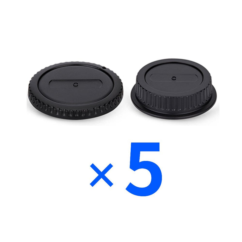 Rear Lens Cap & Body Cap Cover Set for Canon Ef Ef-S Mount T7 T6 T5 T3 XS T7i T6s T6i T5i T4i T3i T2i SL2 SL1 7D Mark II 6D Mark II 5D Mark IV 5DS R 1Dx Mark II 90D 80D 77D 70D 60D etc -5 Pack 5 Pack