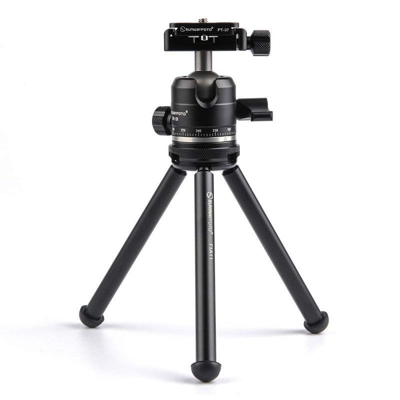 SUNWAYFOTO T1A11 Table Top Mini Aluminum Tripod Tabletop for DSLR and Cell Phone