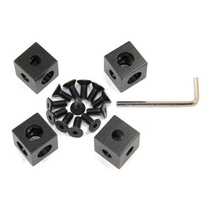 Befenybay 8PCS Black Corner Bracket Cube (20x20x20mm) for 6mm Slot Aluminum Extrusion Profile 2020 Series (Cube Corner-8PCS) Cube Corner-8PCS