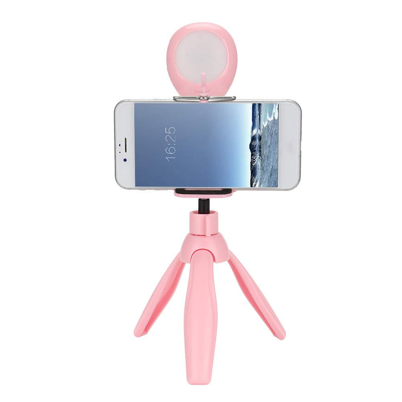 Dioche Fill Light Lamp, Mobile Phone Foldable Live Streaming Beauty Ring Light with Tripod, Phone Holder, for Portrait Video, Vlog, Makeup