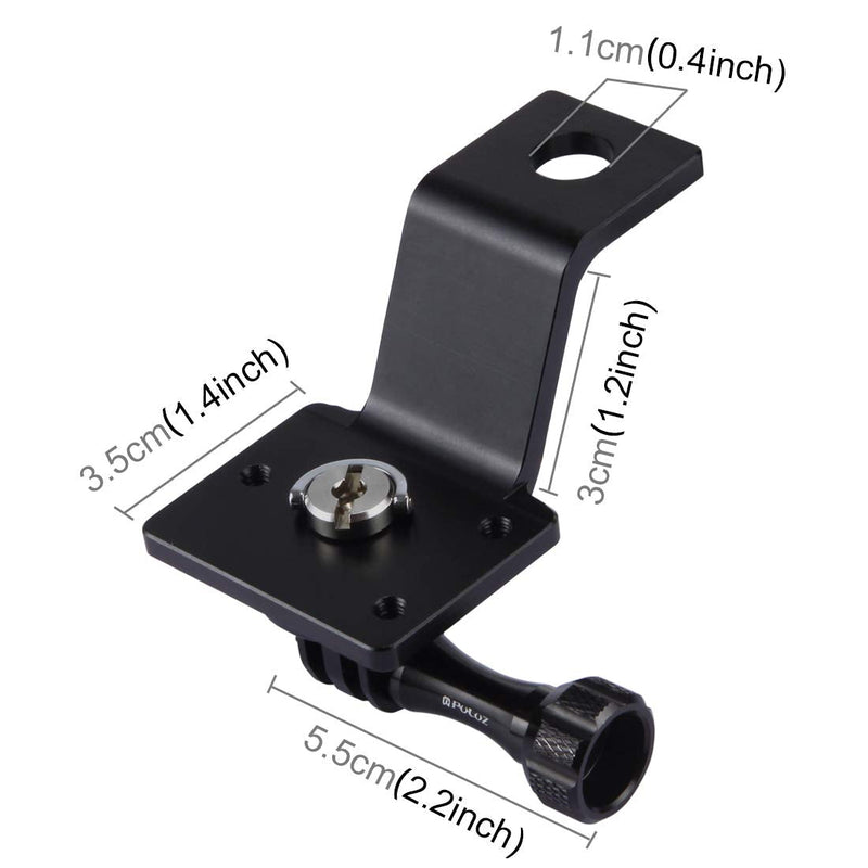 PULUZ Motorcycle Camera Mount Adapter Compatible for GoPro HERO9 Black/HERO8/HERO7/DJ OSMO/Xiaoyi Aluminum Alloy Camera Holder Mount with Tripod Adapter & Screw