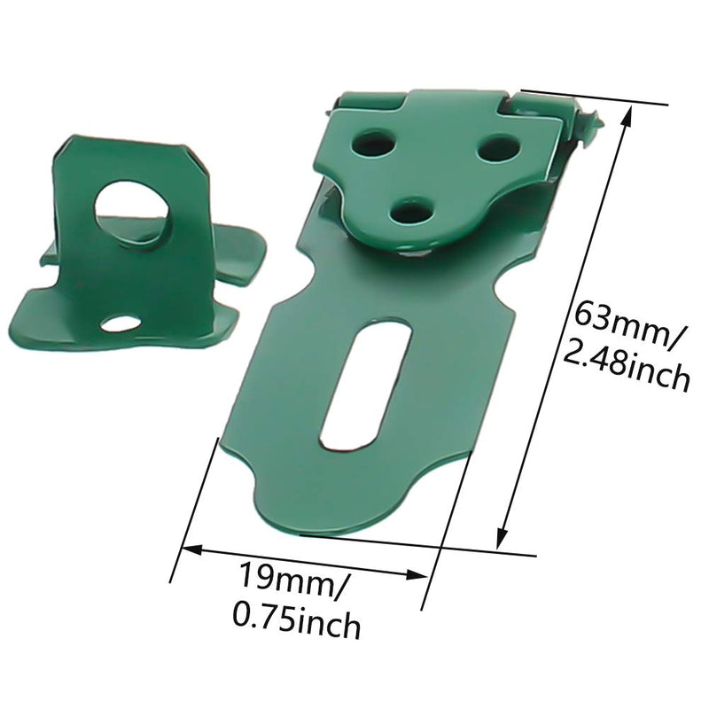 MroMax Padlock Locking Hasp Staple Iron Safety Door Clasp Gate Lock Latch Door Cabinet Swivel Clasp Latch Green 1Pcs