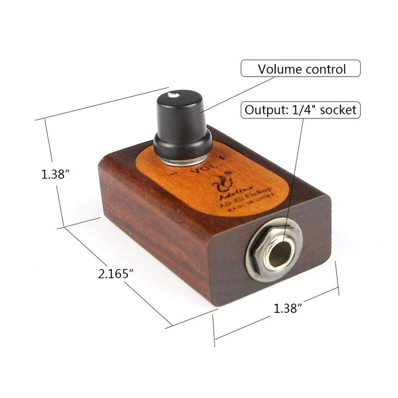 Adeline piezo transducer pickup very convenient for Acoustic Classical Guitar Ukulele Violin Cello Mandolin Banjo etc,The sound clear,warm and crisp.With volume control, no guitar drilling