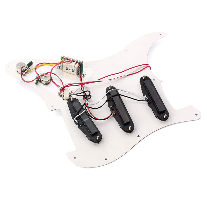 Alnicov 3 Ply SSS Electric Guitar Part Prewired Loaded Pickup Pickguard Assembly White