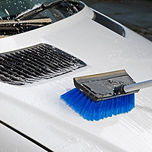 Unger Professional HydroPower Soft Brush Head with Squeegee, 10" Soft Wash Brush with Squeegee