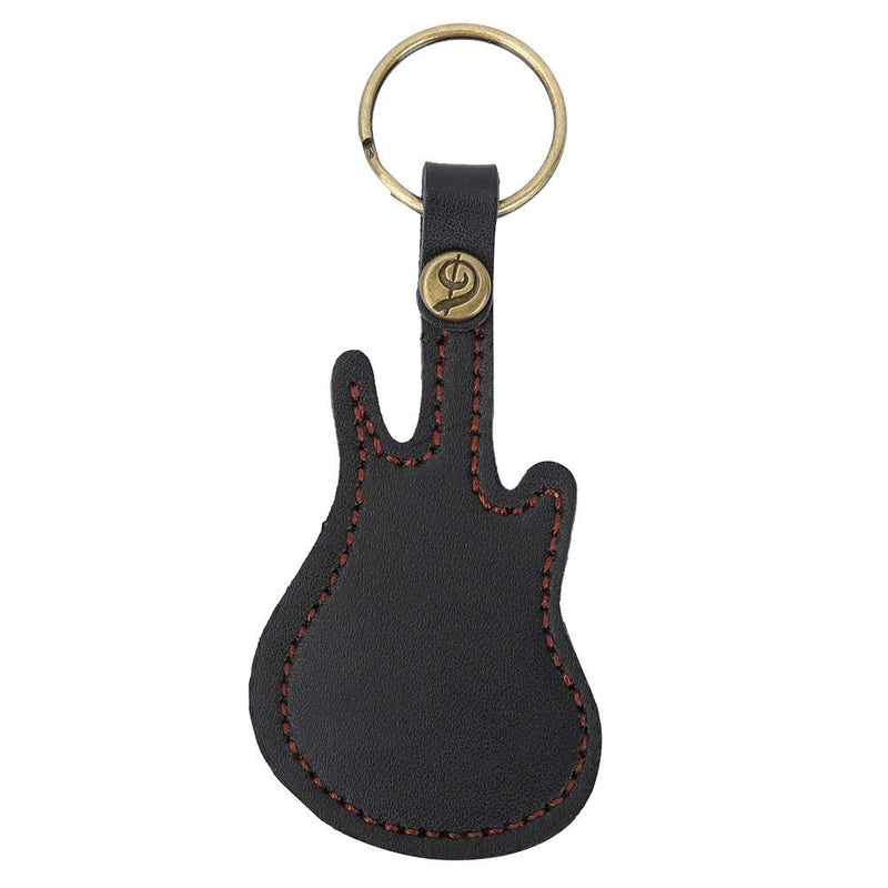 Bnineteenteam Guitar Shaped Guitar Picks Holder Case PU Leather Guitar Plectrum Holder with 5pcs Colorful Picks for Guitar Players Black