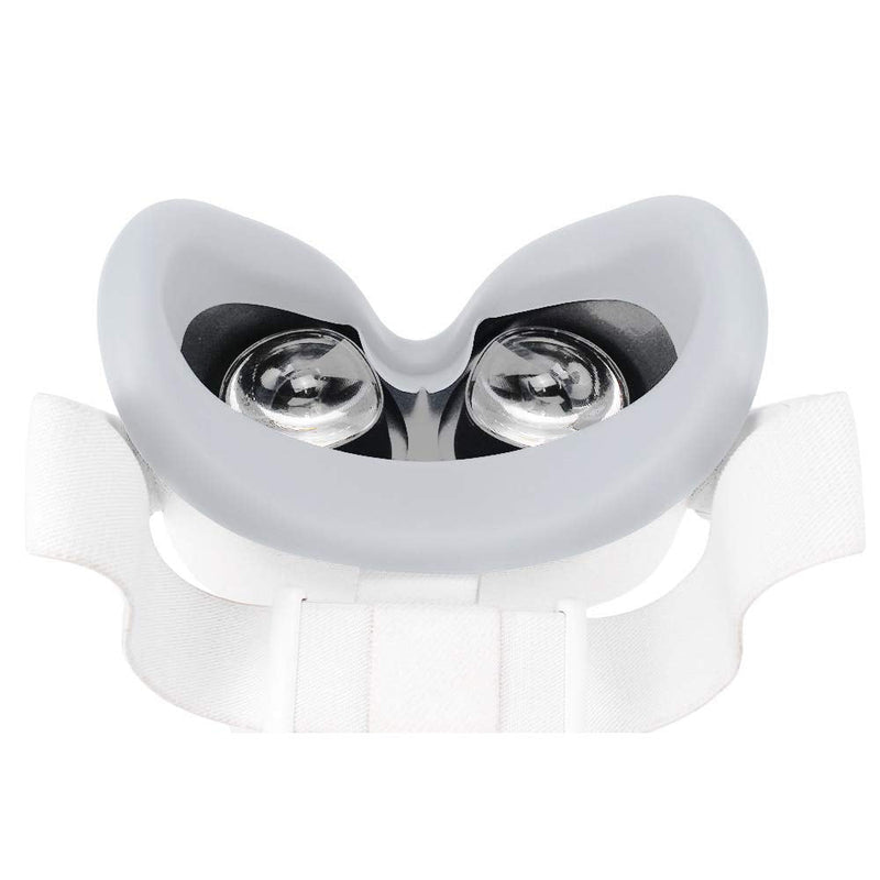 APOSU Silicone VR Face Cover for Oculus Quest 2, Face Pad Cushion Compatible with Oculus Quest 2 VR Headset Face Cover Skin Accessories (Light Gray) Light gray