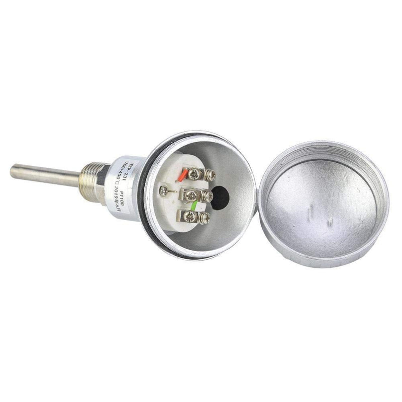 Zouminyy RTD PT100 Temperature Sensor Probe, Resistance Temperature Detection, 1/2" NPT Thread Thermocouple Terminal Head(50mm)