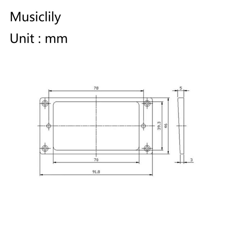 Musiclily Pro Plastic Flat Bottom Humbucker Pickup Mounting Rings Set for Electric Guitar, Black