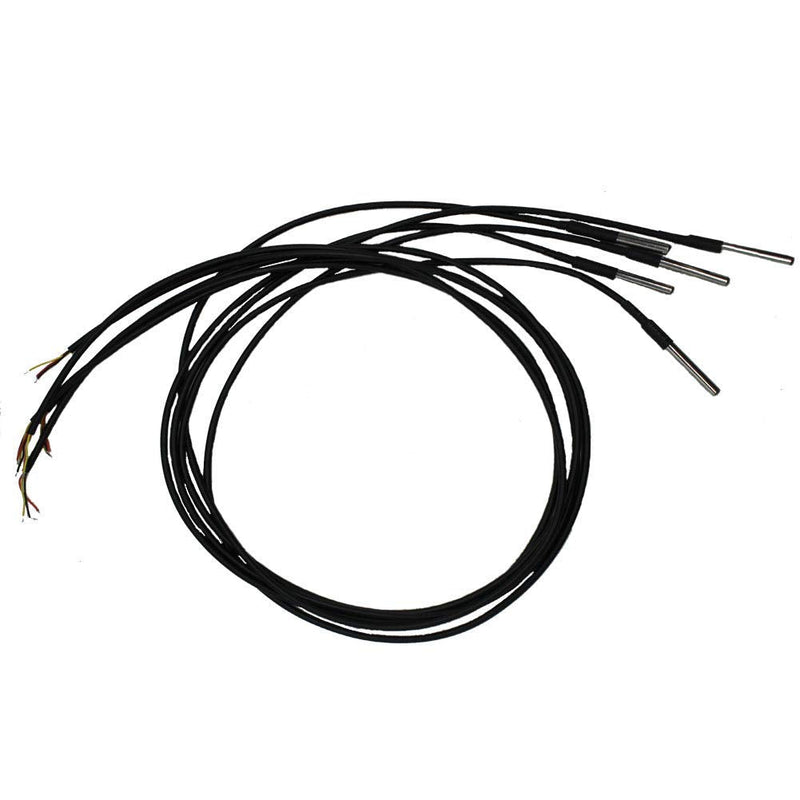 Eiechip 5PCS Waterproof Temperature Probe Thermometer DS18B20 1M with Heat Resistance Thermal Cable