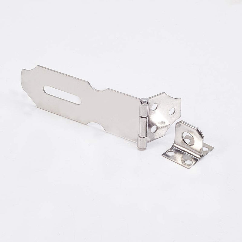 MroMax Hasp Staple Padlock Latch,94mm Length,Stainless Steel Furniture Cupboard Door Stainless Steel Silver Tone 20pcs