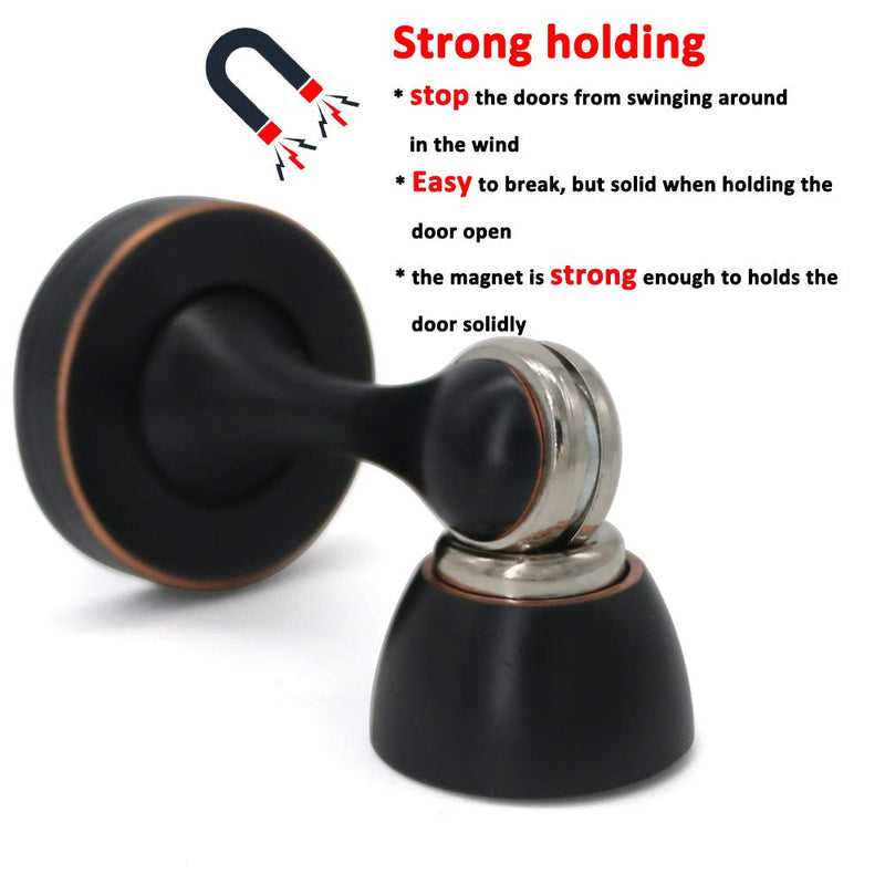 Solid Mental Magnetic Door Stop, Wall Mounted, Oil Rubbed Bronze 1 PCS Oil Rubbed Bronze